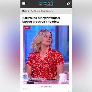 HARLY VERA NEWTON Red Silk Star Print Dress